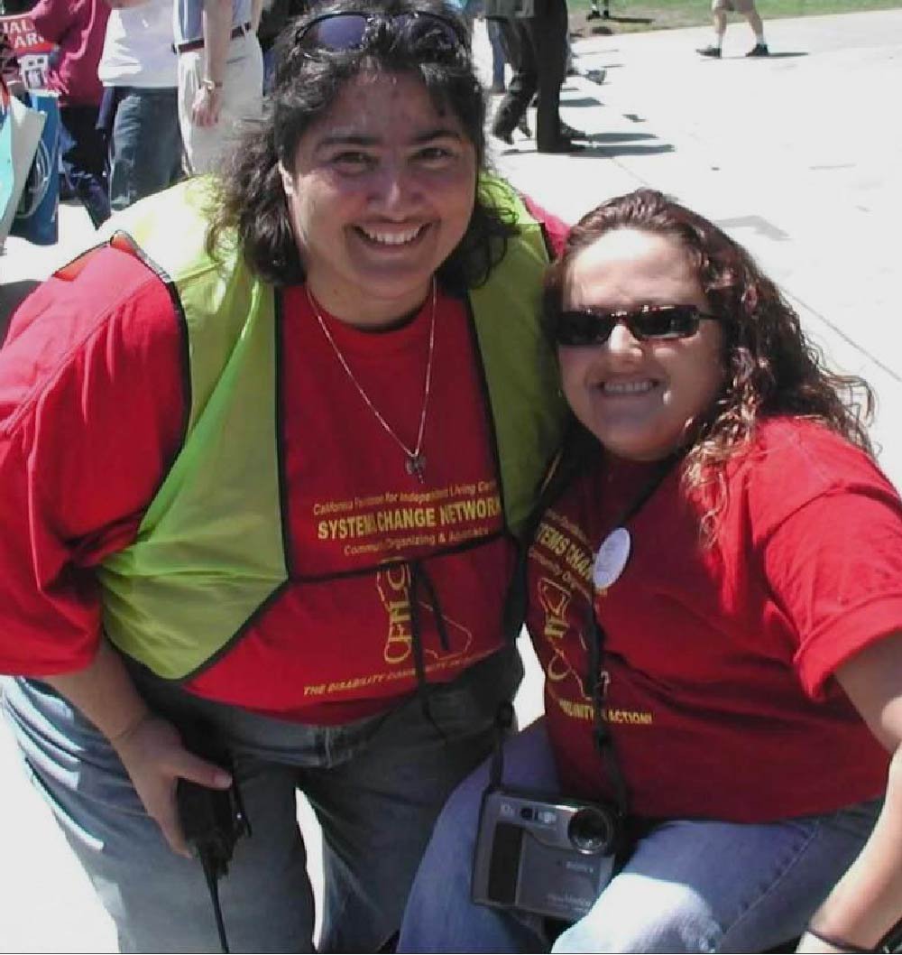 Photo of Teresa Favuzzi with Christina Mills at Disability Capitol Action Day (DCAD).